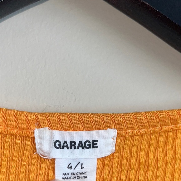 Bright orange tie up Garage Crop top - Picture 2 of 3